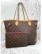 LOUIS VUITTON NEVERFULL MM IN BROWN MONOGRAM CANVAS 