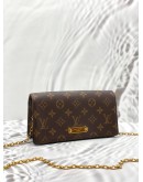 LOUIS VUITTON LILY WALLET ON CHAIN IN BROWN MONOGRAM CANVAS -FULL SET-