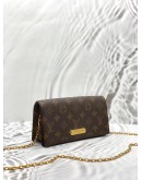 LOUIS VUITTON LILY WALLET ON CHAIN IN BROWN MONOGRAM CANVAS -FULL SET-