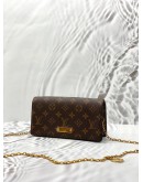 LOUIS VUITTON LILY WALLET ON CHAIN IN BROWN MONOGRAM CANVAS -FULL SET-