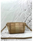 BLUE LABEL CRESTBRIDGE CROSSBODY BAG IN BEIGE CANVAS WITH LEATHER