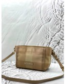 BLUE LABEL CRESTBRIDGE CROSSBODY BAG IN BEIGE CANVAS WITH LEATHER