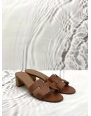 HERMES OASIS SANDALS SIZE 39 IN BROWN LEATHER