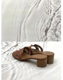 HERMES OASIS SANDALS SIZE 39 IN BROWN LEATHER