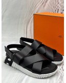 (LIKE NEW) HERMES ELECTRIC SANDALS SIZE 41 IN BLACK LEATHER
