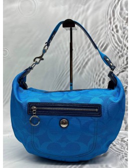 COACH DAISY HOBO SHOULDER BAG IN BLUE CC SIGNATURE CANVAS 