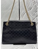 GUCCI EMILY LARGE SHOULDER BAG IN BLACK GG GUCCISSIMA LEATHER