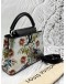 MICROCHIP LOUIS VUITTON CAPUCINES BB IN METALLIC SILVER CALFSKIN LEATHER WITH PRINTED FLORAL MOTIF