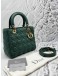 CHRISTIAN DIOR MEDIUM LADY DIOR IN SAGE GREEN CANNAGE LAMBSKIN LEATHER