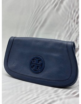 TORY BURCH AMANDA CHAIN BAG IN BLUE LEATHER