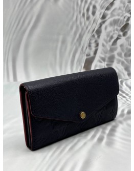LOUIS VUITTON SARAH WALLET IN NAVY BLUE MONOGRAM EMPREINTE LEATHER