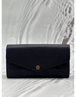 LOUIS VUITTON SARAH WALLET IN NAVY BLUE MONOGRAM EMPREINTE LEATHER