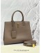 BURBERRY SMALL FRANCES TOTE BAG IN LIGHT BROWN GRAINED CALFSKIN LEATHER