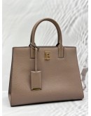 BURBERRY SMALL FRANCES TOTE BAG IN LIGHT BROWN GRAINED CALFSKIN LEATHER