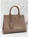 BURBERRY SMALL FRANCES TOTE BAG IN LIGHT BROWN GRAINED CALFSKIN LEATHER