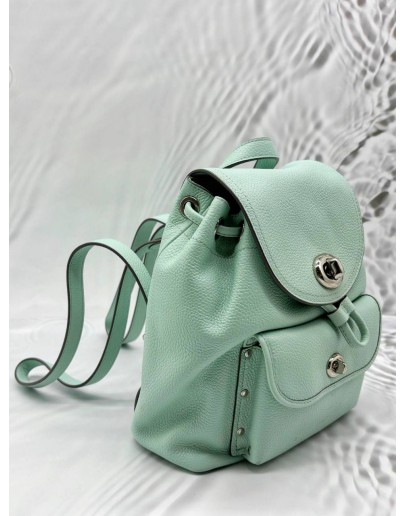 COACH MINI TURNLOCK RUCKSACK BACKPACK IN MINT GREEN LEATHER