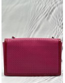 SALVATORE FERRAGAMO VARA BOW CHAIN BAG IN PINK WITH BURGUNDY LEATHER
