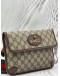 GUCCI NEO VINTAGE BELT BAG IN BEIGE GG SUPREME CANVAS WITH BROWN LEATHER