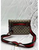 GUCCI NEO VINTAGE BELT BAG IN BEIGE GG SUPREME CANVAS WITH BROWN LEATHER