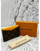 LOUIS VUITTON MAGNETIC CARD HOLDER IN BROWN MONOGRAM CANVAS WITH YELLOW LEATHER -FULL SET-
