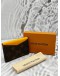 LOUIS VUITTON MAGNETIC CARD HOLDER IN BROWN MONOGRAM CANVAS WITH YELLOW LEATHER -FULL SET-