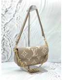 (LIKE NEW) LOUIS VUITTON IVY WALLET ON CHAIN IN TOURTERELLE WITH CREME MONOGRAM EMPREINTE LEATHER -FULL SET-