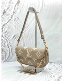 (LIKE NEW) LOUIS VUITTON IVY WALLET ON CHAIN IN TOURTERELLE WITH CREME MONOGRAM EMPREINTE LEATHER -FULL SET-