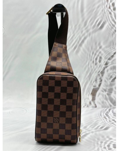 LOUIS VUITTON GERONIMOS CROSSBODY BAG IN BROWN DAMIER EBENE CANVAS
