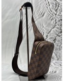 LOUIS VUITTON GERONIMOS CROSSBODY BAG IN BROWN DAMIER EBENE CANVAS