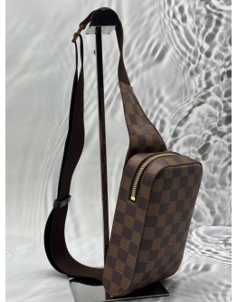 LOUIS VUITTON GERONIMOS CROSSBODY BAG IN BROWN DAMIER EBENE CANVAS