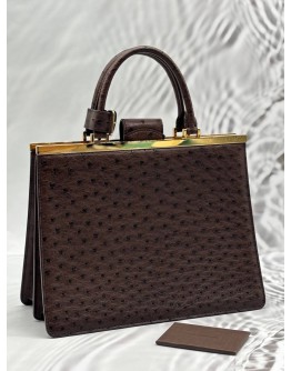 LOUIS VUITTON DEESSE LIMITED EDITION HANDLE BAG IN BROWN OSTRICH LEATHER