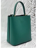 (LIKE NEW) PRADA PANIER SMALL BAG IN GREEN SAFFIANO LEATHER