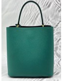 (LIKE NEW) PRADA PANIER SMALL BAG IN GREEN SAFFIANO LEATHER
