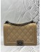 CHANEL BOY MEDIUM SHOULDER BAG IN BEIGE CALFSKIN LEATHER