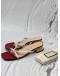 GUCCI DOUBLE G BOW THONG SANDALS SIZE 40 IN RED CALFSKIN LEATHER