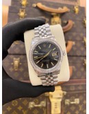ROLEX DATEJUST 36 JUBILEE DIAMOND REF 16030 BLACK DIAL 36MM AUTOMATIC WATCH -FULL SET-