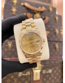 ROLEX DAY-DATE 36 PRESIDENT 18K 750 YELLOW GOLD REF 18238 GOLD CHAMPAGNE DIAMOND DIAL 36MM AUTOMATIC WATCH -FULL SET-