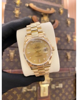 ROLEX DAY-DATE 36 PRESIDENT 18K 750 YELLOW GOLD REF 18238 GOLD CHAMPAGNE DIAMOND DIAL 36MM AUTOMATIC WATCH -FULL SET-