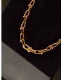 (LIKE NEW) TIFFANY & CO. HARDWEAR GRADUATED LINK NECKLACE IN 18K 750 YELLOW GOLD WITH PAVE DIAMONDS