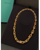 (LIKE NEW) TIFFANY & CO. HARDWEAR GRADUATED LINK NECKLACE IN 18K 750 YELLOW GOLD WITH PAVE DIAMONDS