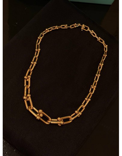 (LIKE NEW) TIFFANY & CO. HARDWEAR GRADUATED LINK NECKLACE IN 18K 750 YELLOW GOLD