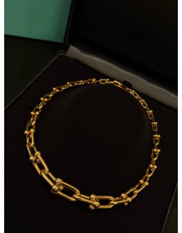 (LIKE NEW) TIFFANY & CO. HARDWEAR GRADUATED LINK NECKLACE IN 18K 750 YELLOW GOLD