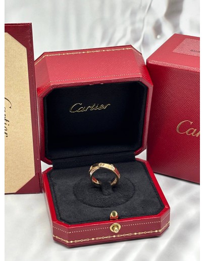 CARTIER LOVE DOUBLE RING SIZE 50 IN 18K 750 ROSE GOLD WITH 18K 750 WHITE GOLD -FULL SET- 