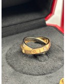 CARTIER LOVE DOUBLE RING SIZE 50 IN 18K 750 ROSE GOLD WITH 18K 750 WHITE GOLD -FULL SET- 