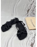 LOUIS VUITTON CITIZEN STRAPPY SANDALS SIZE 41 IN BLACK MONOGRAM SATIN WITH CALFSKIN LEATHER