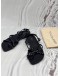 LOUIS VUITTON CITIZEN STRAPPY SANDALS SIZE 41 IN BLACK MONOGRAM SATIN WITH CALFSKIN LEATHER