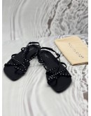 LOUIS VUITTON CITIZEN STRAPPY SANDALS SIZE 41 IN BLACK MONOGRAM SATIN WITH CALFSKIN LEATHER