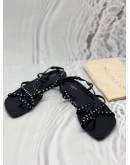 LOUIS VUITTON CITIZEN STRAPPY SANDALS SIZE 41 IN BLACK MONOGRAM SATIN WITH CALFSKIN LEATHER