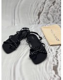 LOUIS VUITTON CITIZEN STRAPPY SANDALS SIZE 41 IN BLACK MONOGRAM SATIN WITH CALFSKIN LEATHER