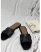 HERMES ORAN SANDALS SIZE 40 IN BLACK CALFSKIN LEATHER